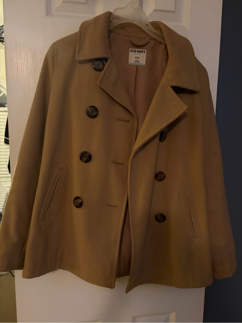 Old Navy women’s Tan Double-Breasted Peacoat
